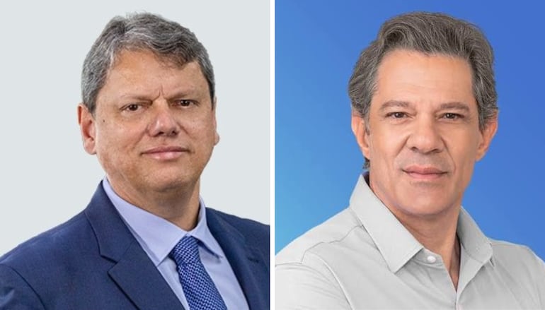 Real Time: Tarcísio tem 57% dos votos válidos e Haddad, 42% no 1º turno para o Governo de SP
