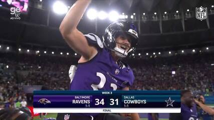 Baltimore Ravens 34 x 31 Dallas Cowboys | Melhores momentos | Semana 3 | NFL
