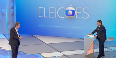 Haddad (PT) e Tarc&iacute;sio (Republicanos) em debate da TV Globo Foto: Reprodu&ccedil;&atilde;o/TV Globo