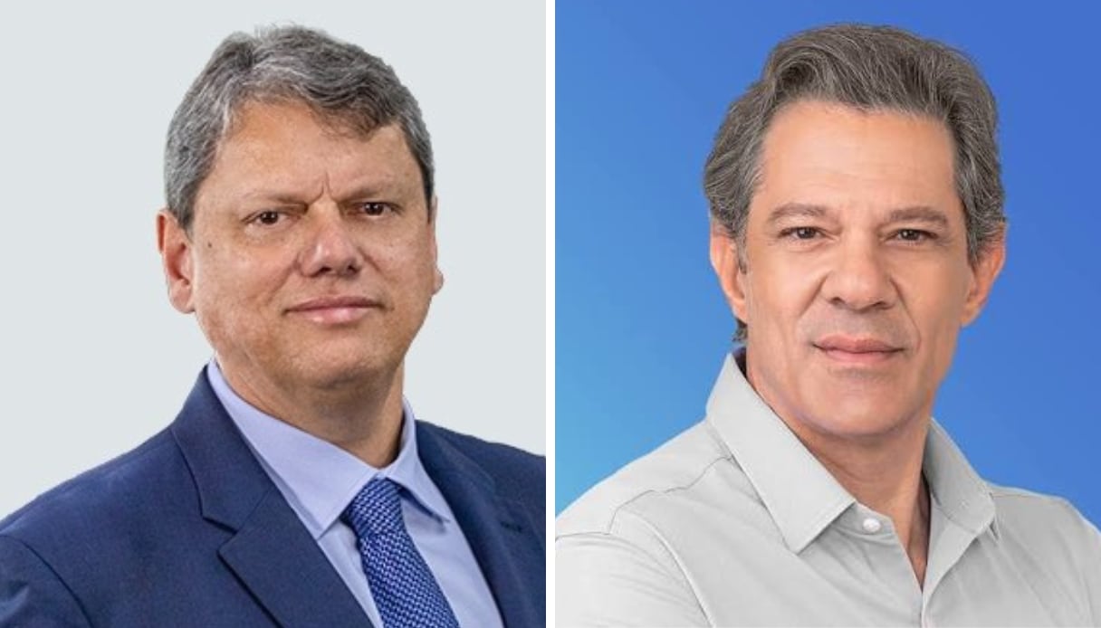 Real Time: Tarcísio tem 57% dos votos válidos e Haddad, 42% no 1º turno para o Governo de SP