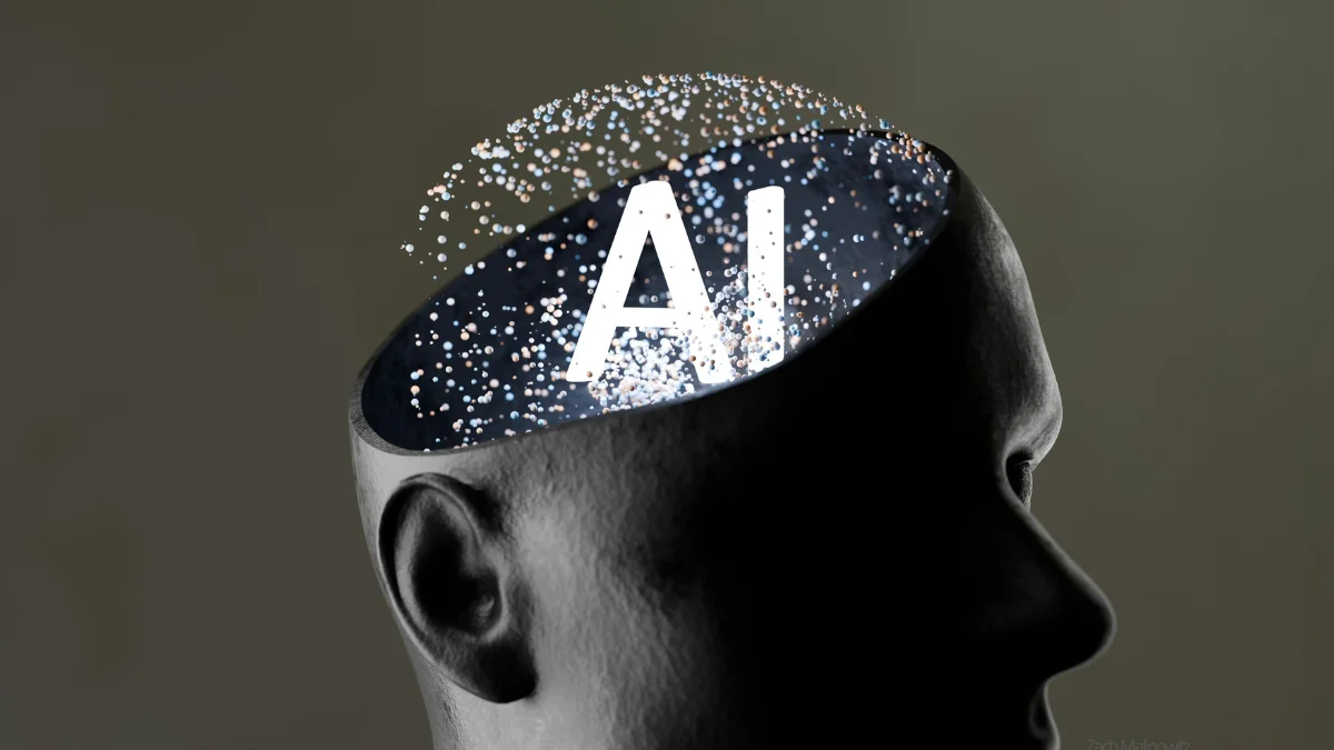robô com "cérebro" de inteligência artificial IA
