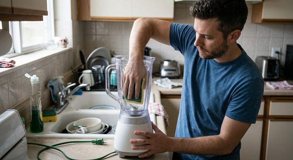 Este truque limpa o liquidificador em menos de um minuto; veja como fazer