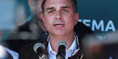 Candidato à Presidência Flávio Bolsonaro durante ato de campanha em Esteio, no Rio Grande do Sul2 de setembro de 2026 REUTERS/Diego Vara Foto: Reuters