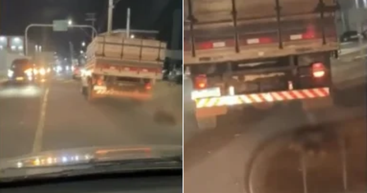 Caminhoneiro é filmado arrastando cachorro amarrado no veículo no interior de SP