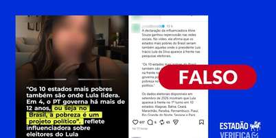 Arte sobre captura de tela da postagem verificada Foto: Reprodução/Instagram / Estadão