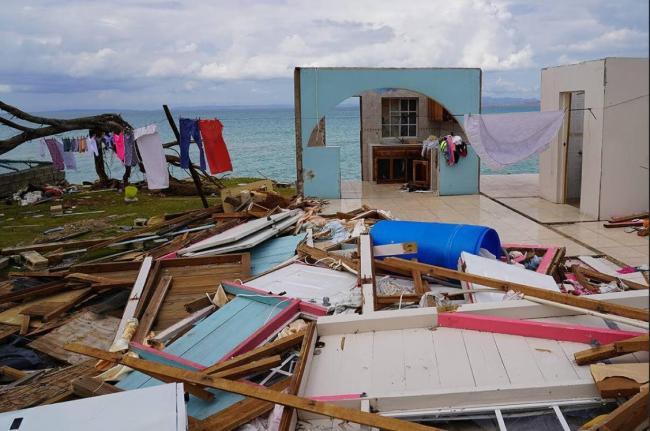 House damaged by Hurricane Melissa in St Elizabeth, Jamaica last October.