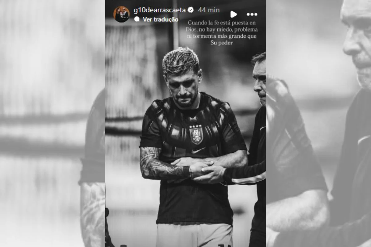 “Quando há fé em Deus, não há medo”, diz Arrascaeta após lesão confirmada