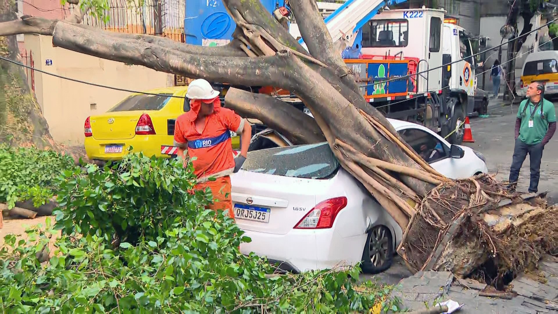 Rio tem queda de árvores após noite de ventania; previsão é de rajadas de até 90 km/h e chuva para esta quarta-feira