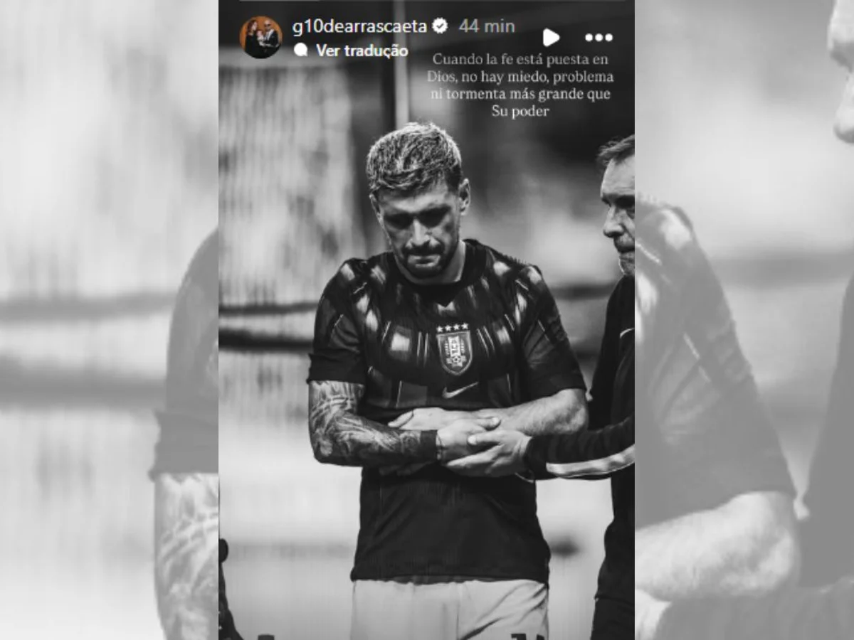 "Quando há fé em Deus, não há medo", diz Arrascaeta após lesão confirmada
