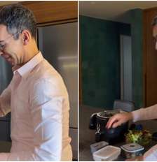 César Tralli mostra marmita para fim de semana de plantão na TV Globo Foto: Reprodução/Instagram