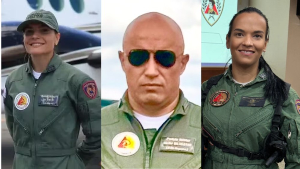 Tenente Gabriela Emília Soares Lacerda Resende, Tenente-Coronel Luis Silvestre e 1ª tenente Alice Almeida morreram em acidente aéreo — Foto: Reprodução | Redes Sociais