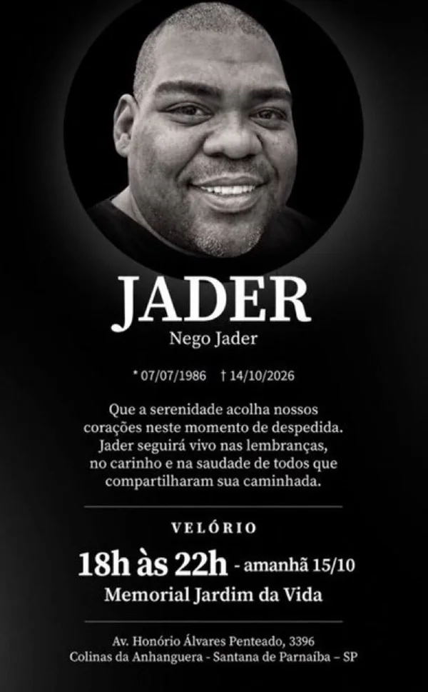Saiba detalhes do velório de Nego Jader, segurança de Deolane Bezerra