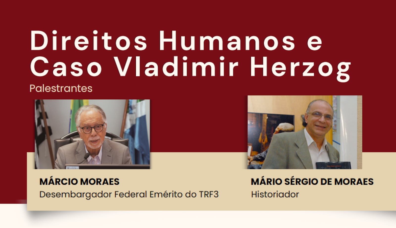 O evento será realizado no Auditório da EMAG e via Zoom Divulgação/TRF3