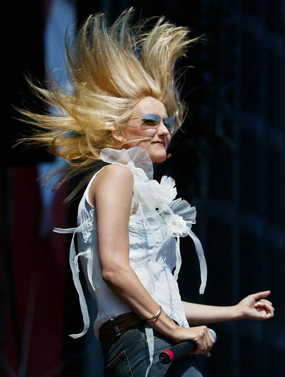 Sass Jordan performs at the Concert for SARS Relief at Downsview Park in Toronto, July 30, 2003. THE CANADIAN PRESS/Kevin Frayer