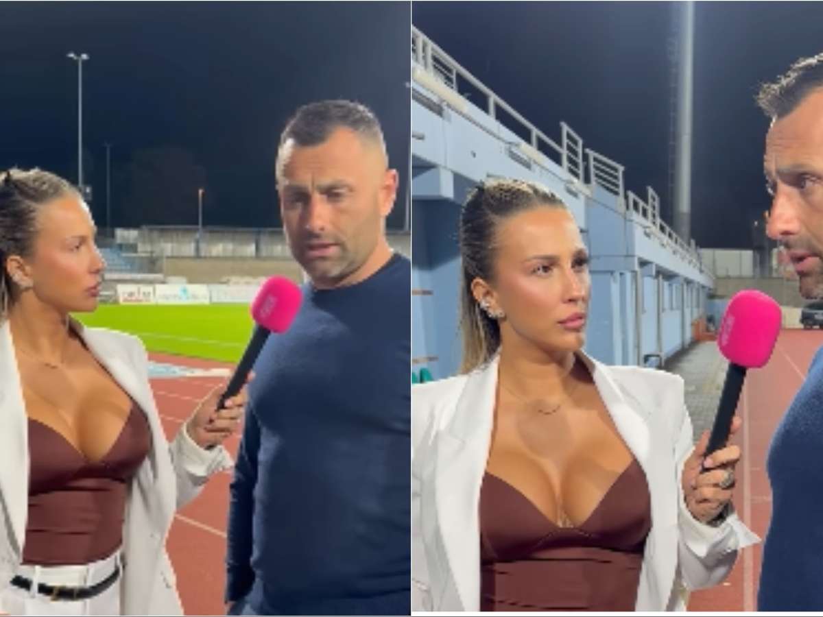 Técnico ignora decote de repórter, evita contato visual e entrevista viraliza: 'A esposa acompanha'